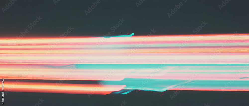 Poster Retro scanlines overlay creating a vintage screen effect with horizontal lines and color blur