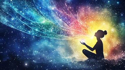 Obraz premium chakra illustration, with soft noisy gradients expanding out of the figure