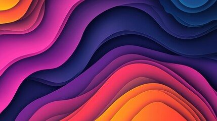 Abstract image featuring layered curves in vibrant colors like pink, orange, and blue, creating a flowing, wavy pattern. The tone is dynamic and energetic.