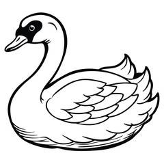 Obraz premium cute swan vector design silhouette 