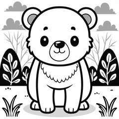 Fototapeta premium cute bear vector design silhouette 