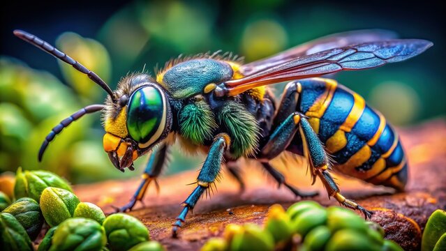 Bee Wolf Wasp - High-Detail Macro Photography of a Philantus Wasp Hunting