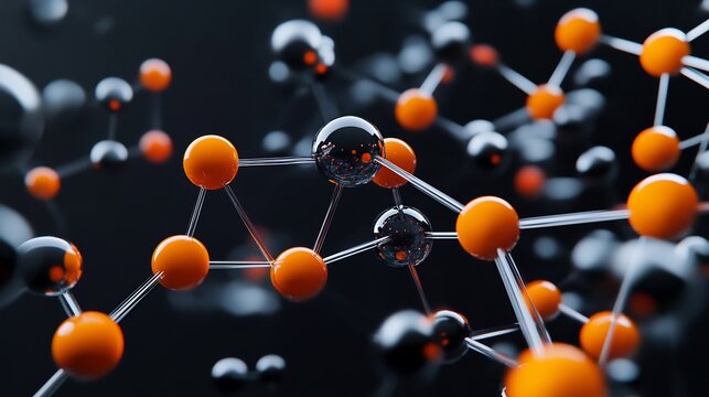 Molecular geometry scene illustrating VSEPR theory bold colorful 3D visuals