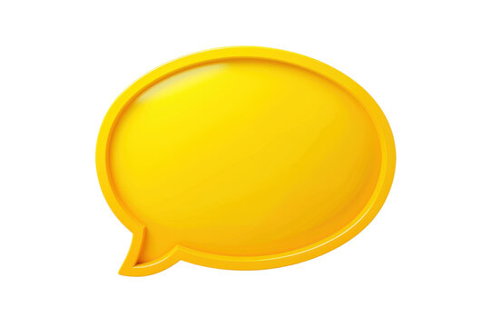 yellow speech bubble 3d illustration isolated on white or transparent png