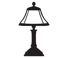 Obraz premium Lamp isolated on white background, Silhouette table lamp icon