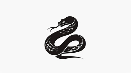 Obraz premium Black vector logo of a snake