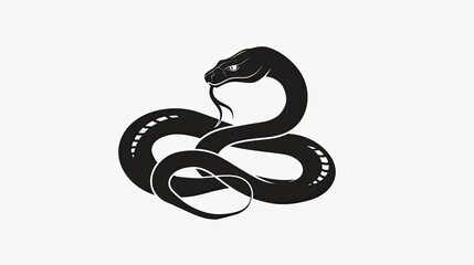 Obraz premium Black vector logo of a snake