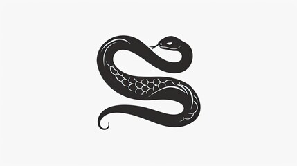 Obraz premium Black vector logo of a snake