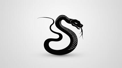 Black vector logo of a snake