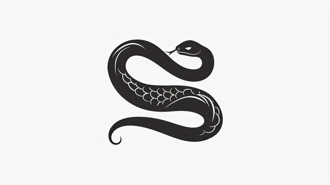 Black vector logo of a snake
