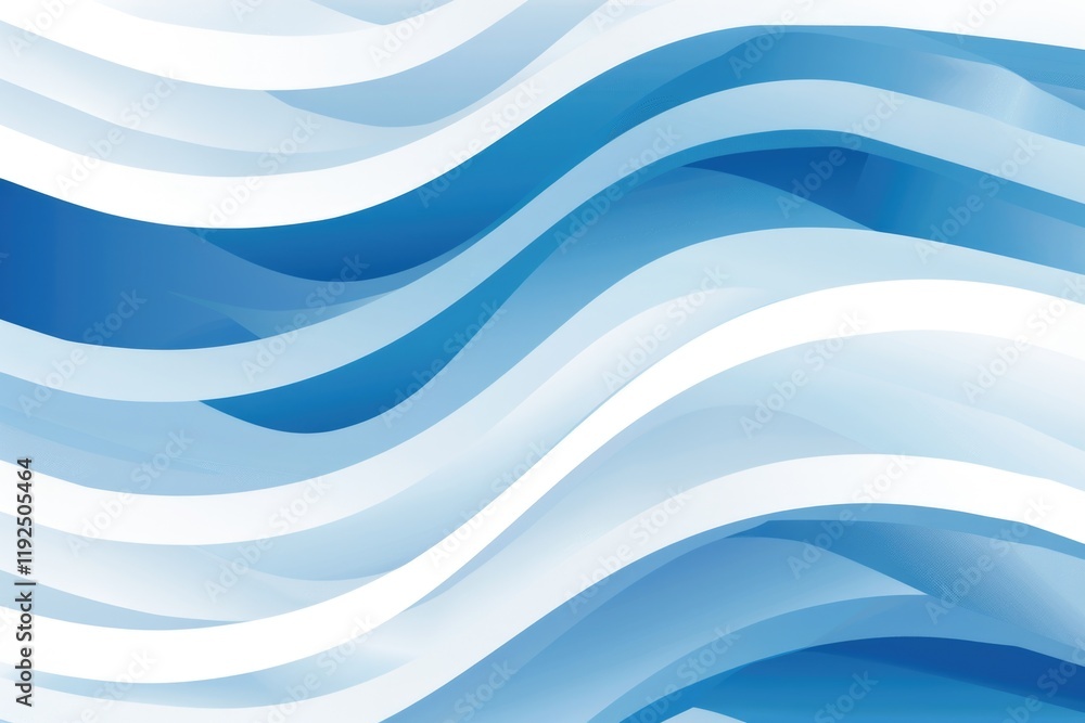Poster abstract blue and white wave background with fluid curved lines and depth