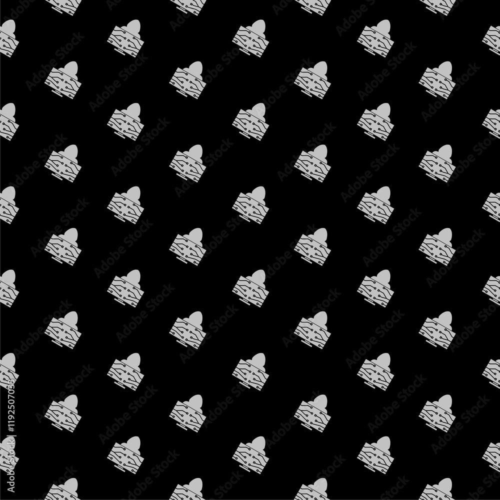 Poster hacker monitor icon pattern seamless isolated on black background