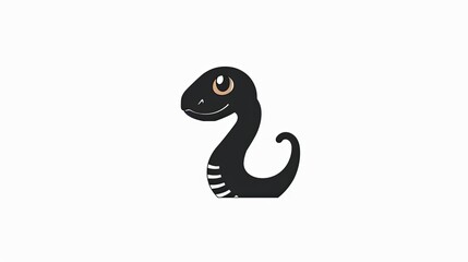 Fototapeta premium Black vector logo of a snake