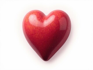 Fototapeta premium Heart-Shaped Red Fruit on White Background