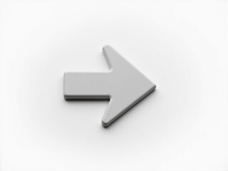 Obraz premium Three-Dimensional Right-Pointing Arrow on White Background