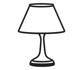 Obraz premium Lamp isolated on white background, Silhouette table lamp icon