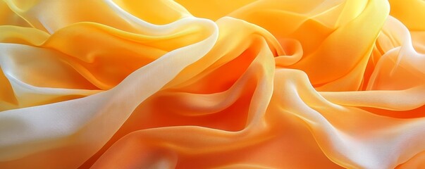 Obraz premium Bright Orange Yellow Fabric Concept Digital Background, Generative AI