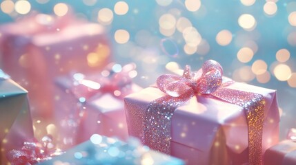 Fototapeta premium Gifts Design Abstract Digital Background, Generative AI