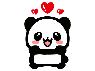 かわいいパンダの手書き風イラスト素材