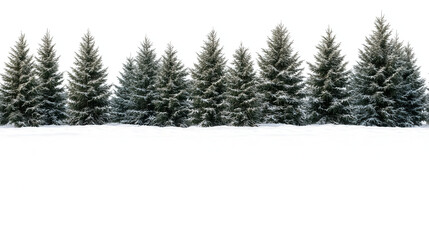 Obraz premium Winter Forest Scene with Snow Covered Trees