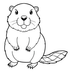 Fototapeta premium cute beaver vector design