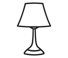Fototapeta premium Lamp isolated on white background, Silhouette table lamp icon