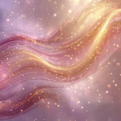 Abstract Background in Pink and Gold Colors with Smooth Flow, Generative AI