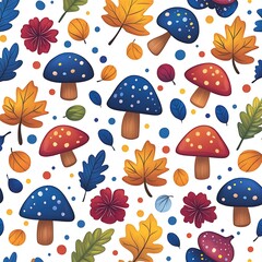 seamless pattern with mushrooms