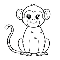  cute monkey outline vector design 