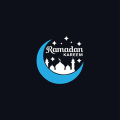 Traditional Ramadan Mubarak and Ramadan Kareem vector logo Concept design