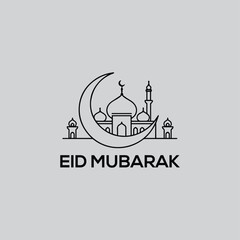 Eid Mubarak Icon Trendy Vector. Eid Mubarak Logo Design Vector.
