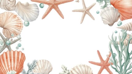 "Seashell Serenity: A Beach-Inspired Frame for Memories"