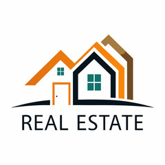 Real estate logo vector on white background