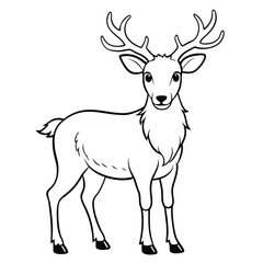 Fototapeta premium cute elk outline vector design 