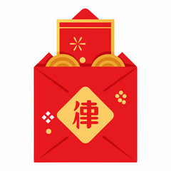 Red gift box vector on white background