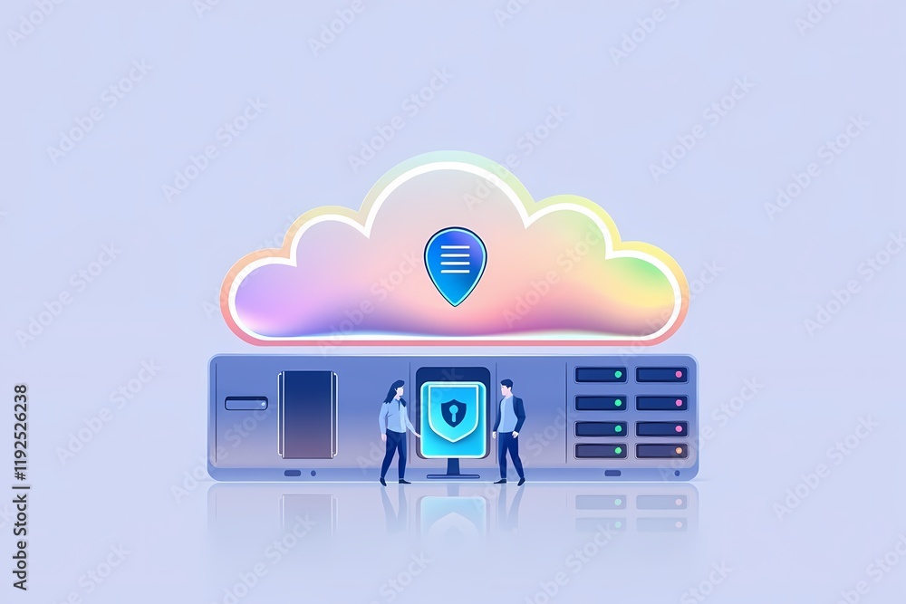 Poster secure cloud data protection: a conceptual illustration depicting the importance of data security an
