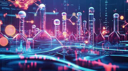 Chemical kinetics scene illustrating reaction rates the role of catalysts in dynamic pathways