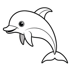 Obraz premium cute dolphin vector design for coloring book 