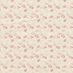 Soft cream seamless poppy floral pattern with pastel pink blooms, ideal for elegant textiles, wallpaper, stationery, and gentle botanical design projects.