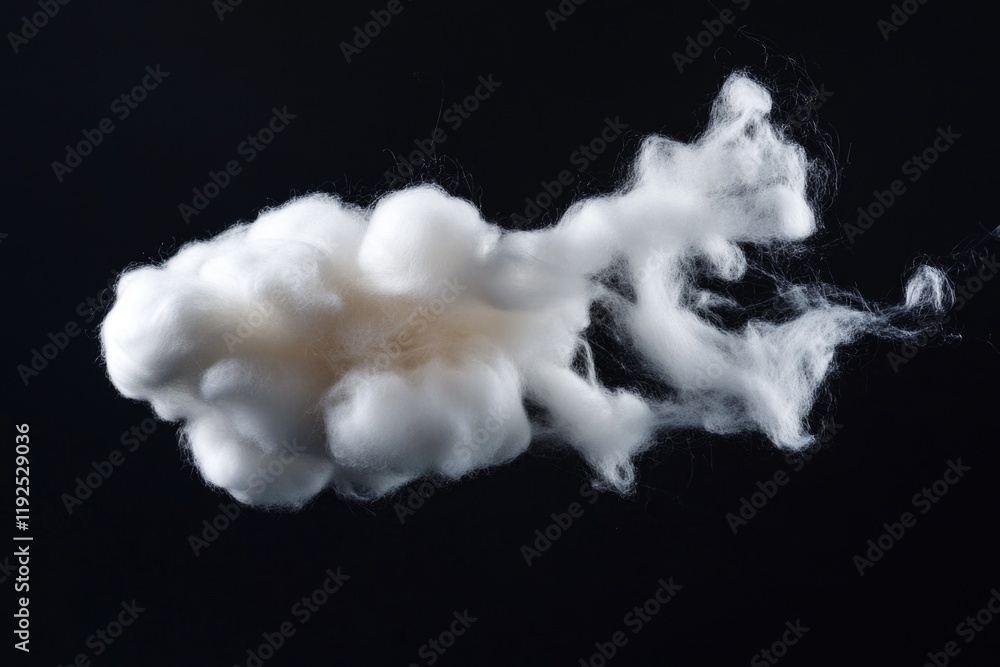 Poster A close-up view of a fluffy white cloud on a dark background, great for representing simplicity and clarity