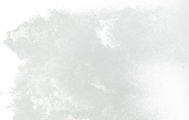 Fluffy White snow splash flying or throwing in mid air. Snowfall on Black background isolated. Snow dust element falling over dark night