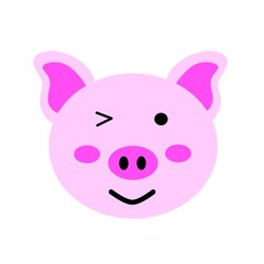 abstract background vector illustration of pig head pink color isolated white 