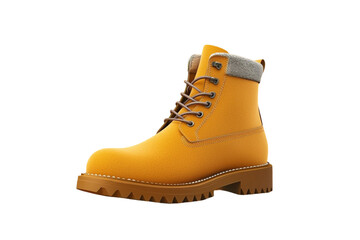 Yellow men's winter boots, no text or images.