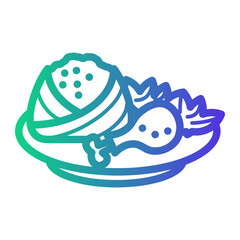 rice Line Gradient Icon