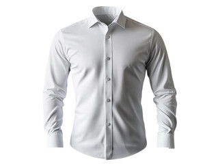 Realistic men's white dress shirt on black.