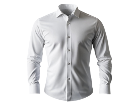 Realistic men's white dress shirt on black.
