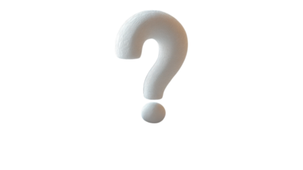 3D Render Question Mark on White Textured Surface