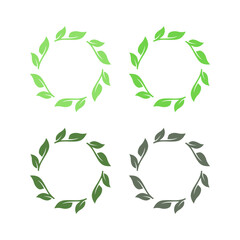 BOTANICAL BIO ECO NATURAL PRODUCT SIGN SYMBOL LOGO VECTOR ISOLATED ON WHITE