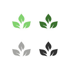 BOTANICAL BIO ECO NATURAL PRODUCT SIGN SYMBOL LOGO VECTOR ISOLATED ON WHITE