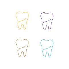 DENTAL CLINIC DENTIS SIGN SYMBOL LOGO VECTOR ISOLATED ON WHITE